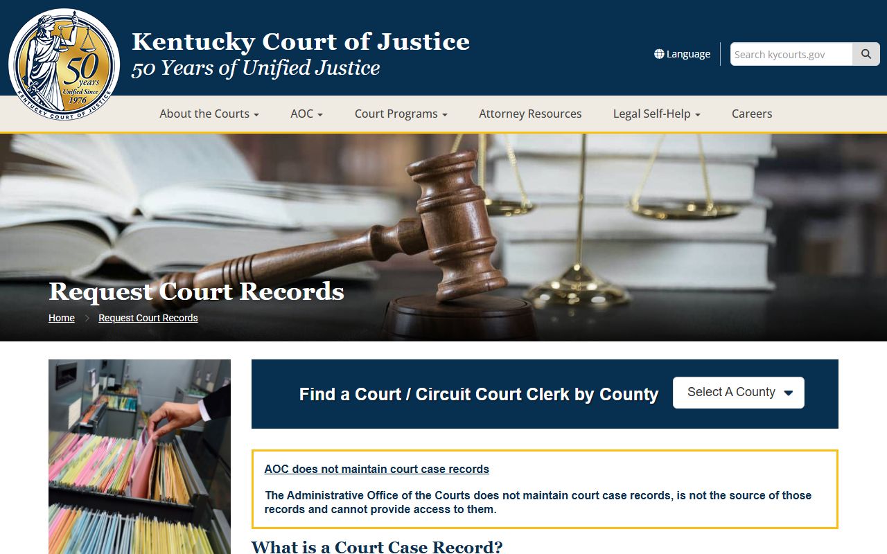 Kentucky court record request instructions for Trigg County court records after arrest